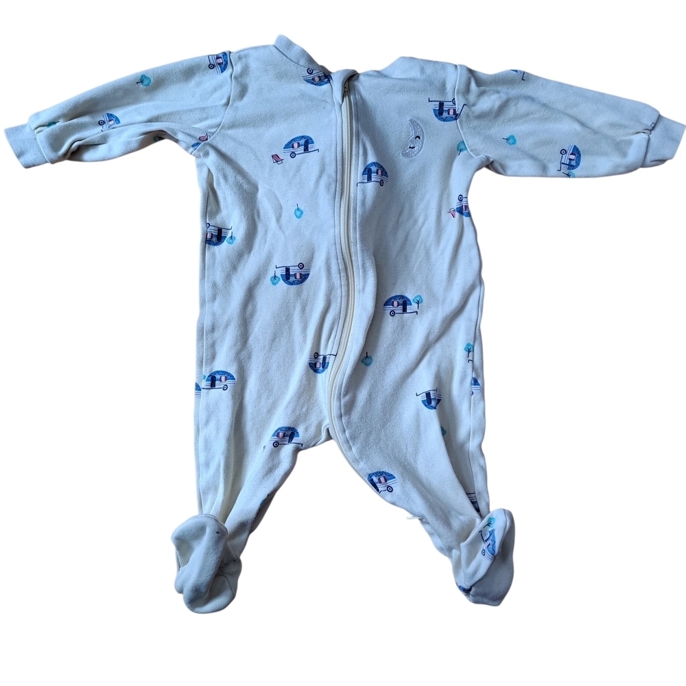 3/20$ Pekkle Baby Onesie 6 Months – Camper Print Zippered Sleepwear